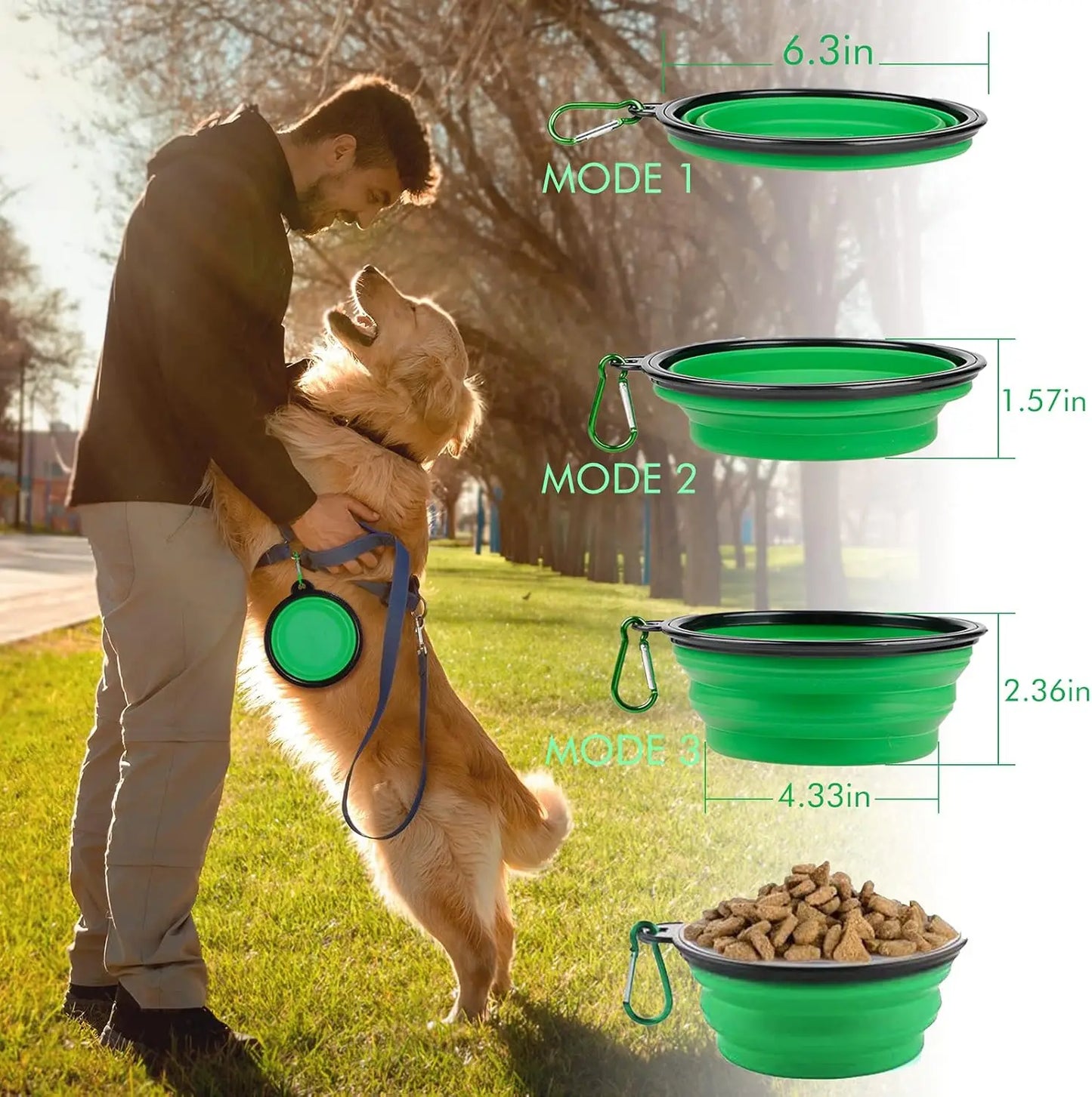 TPR Foldable Dog Bowl | Collapsible Pet Food Water Dish | Flexible, BPA-Free & Portable for Travel