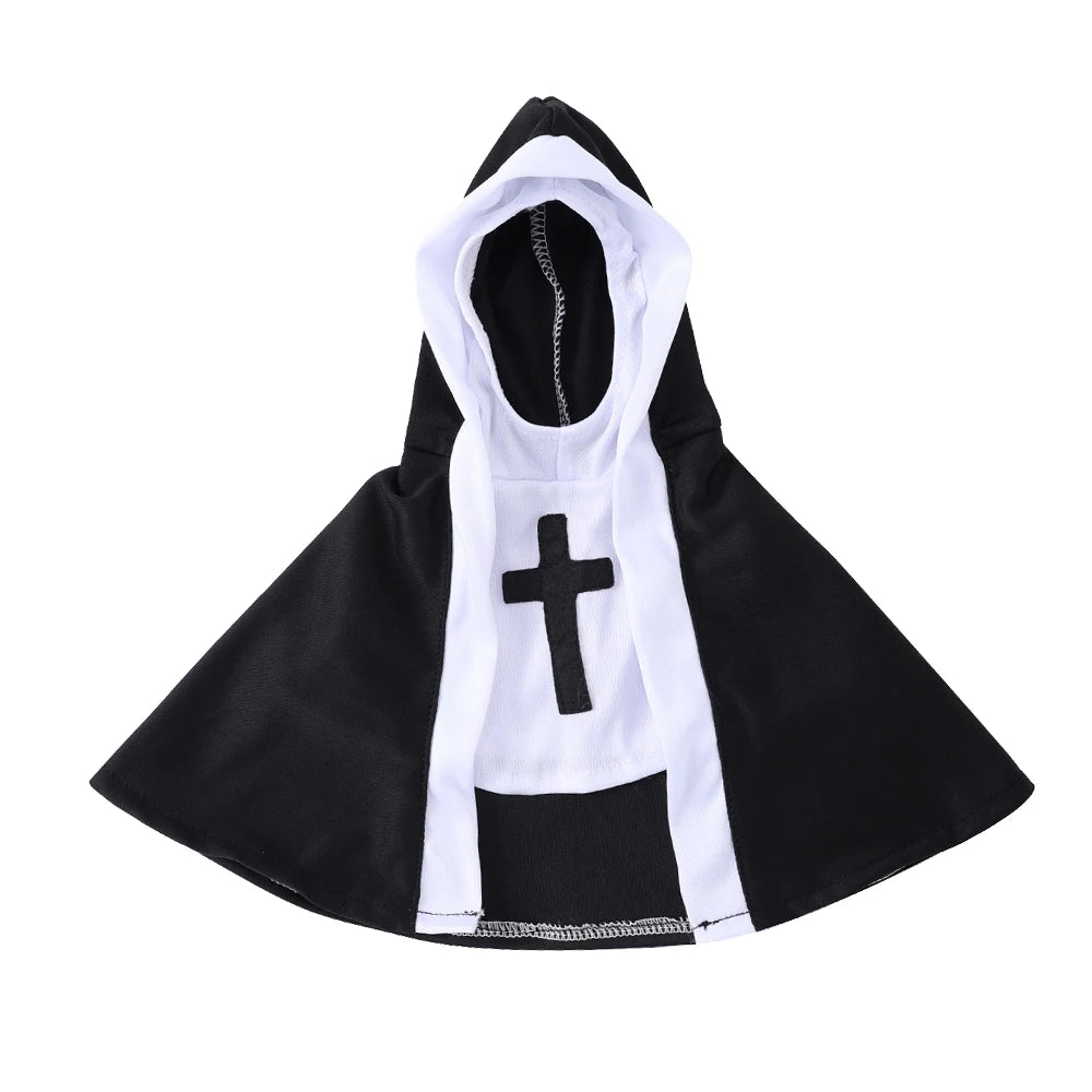 Funny Halloween Cat Cosplay Costumes Dress Up Party Kitten Jesus Nun Clothes for Small Medium Dogs Cats Puppy Pet Accessories