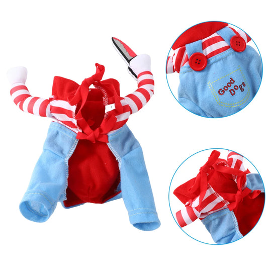 Funny Dog Clothes with Hat Halloween Costume For Small Big Dogs Cat Cute Puppy Cosplay Outfits Pet Dress Up Jumpsuit Party Gifts