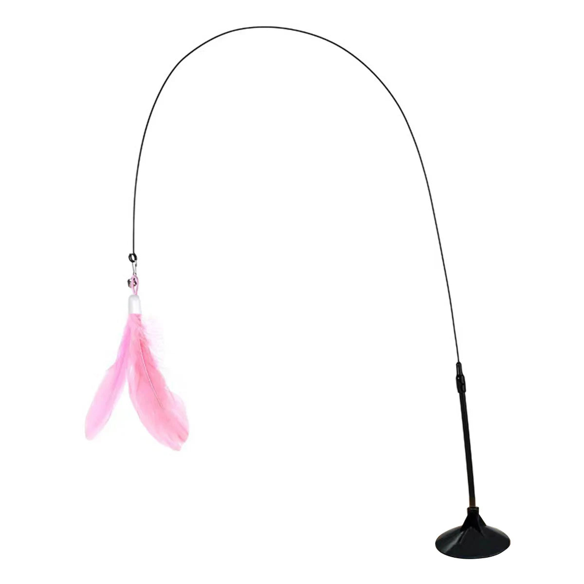 Cat Teaser Stick With Bell, Feather, Long Rod Suction Cup