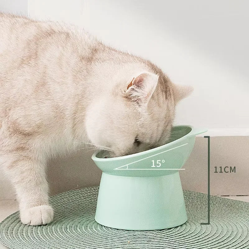 Pet feeding bowl Diagonal neck guard bowl Large caliber dog bowl Pet supplies diagonal to prevent upset