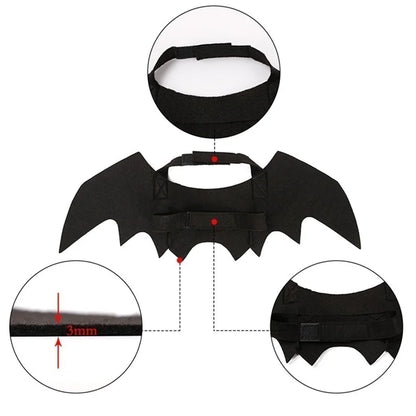 Creative Halloween Cute Pet Clothes Black Bat Wings Harness Costume Halloween Cosplay Cat Dog Halloween Party For Pet Supplies
