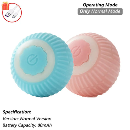 Cat Interactive Ball Toy Automatic Rolling Ball Faux Tail Rechargeable Pet Electric Toy Dog Cat Training Imitate Mouse Products
