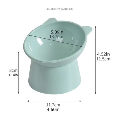 Pet feeding bowl Diagonal neck guard bowl Large caliber dog bowl Pet supplies diagonal to prevent upset