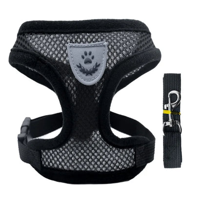 Cat Harness Vest Walking Lead Leash For Puppy dog Collar Polyester Adjustable Mesh Dog Harness For Small Medium Pet Accessories