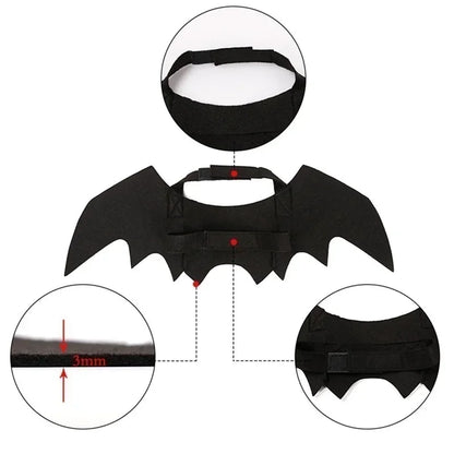 Creative Halloween Cute Pet Clothes Black Bat Wings Harness Costume Halloween Cosplay Cat Dog Halloween Party For Pet Supplies